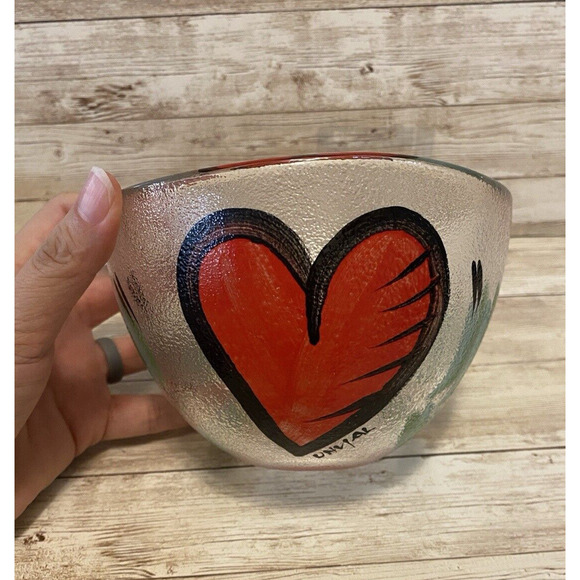 Kosta Boda Ulrics Hydman Vallien Heart Bowl 6 in x 4 in Anniversary Gift - Picture 2 of 10